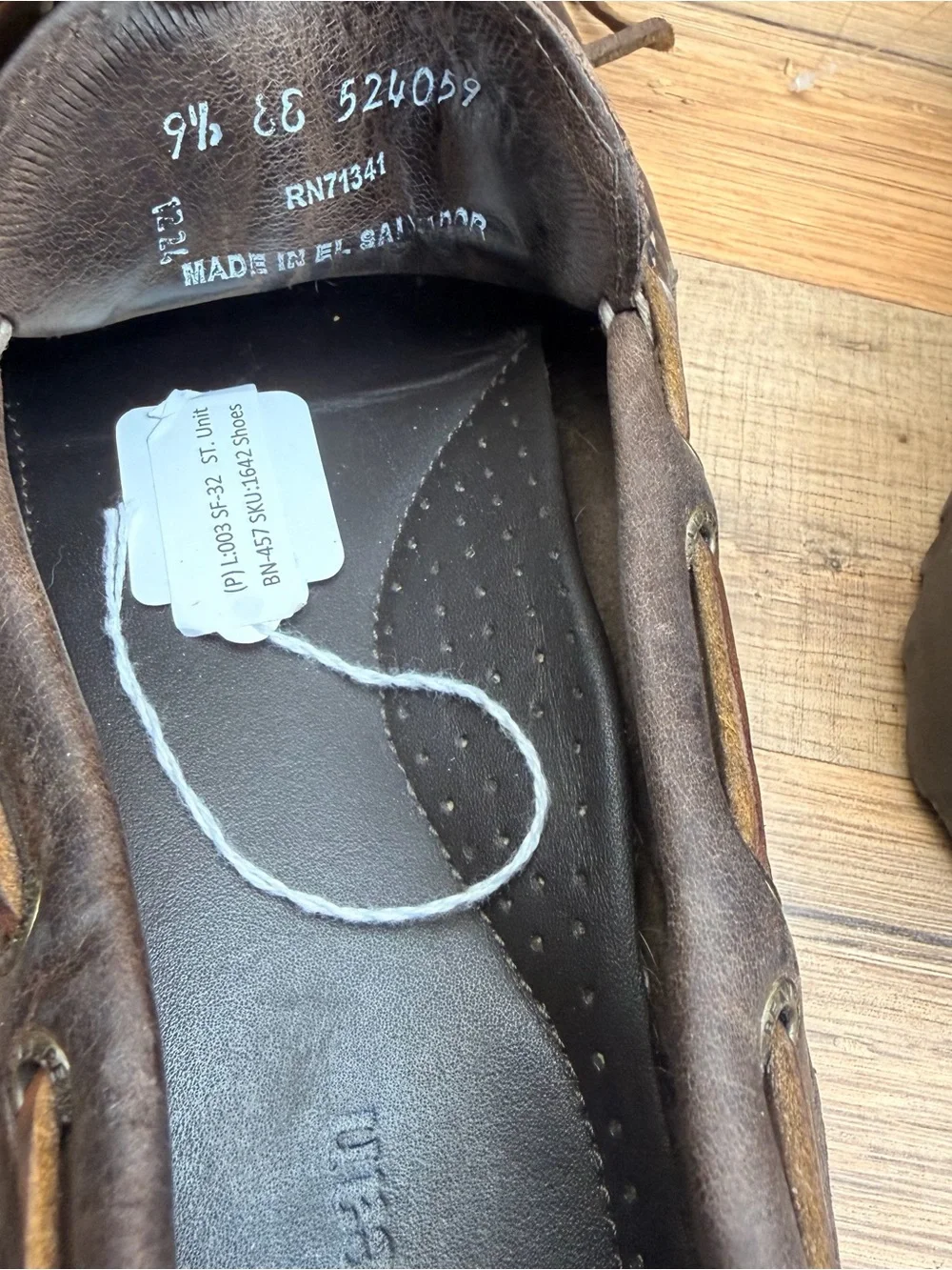 LL Bean size Men SZ 9EE Allagash Handsewn Mocs One-Eye Brown Leather Boat Shoes